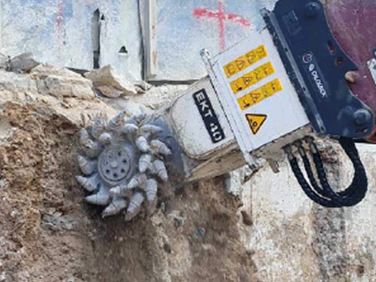 Fraise hydraulique EKT vue chantier